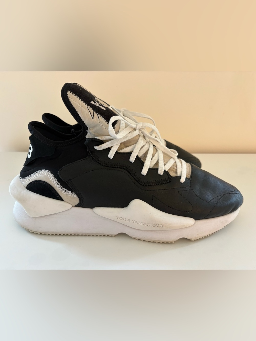 adidas Y-3 Kaiwa Black White Leather sneakers